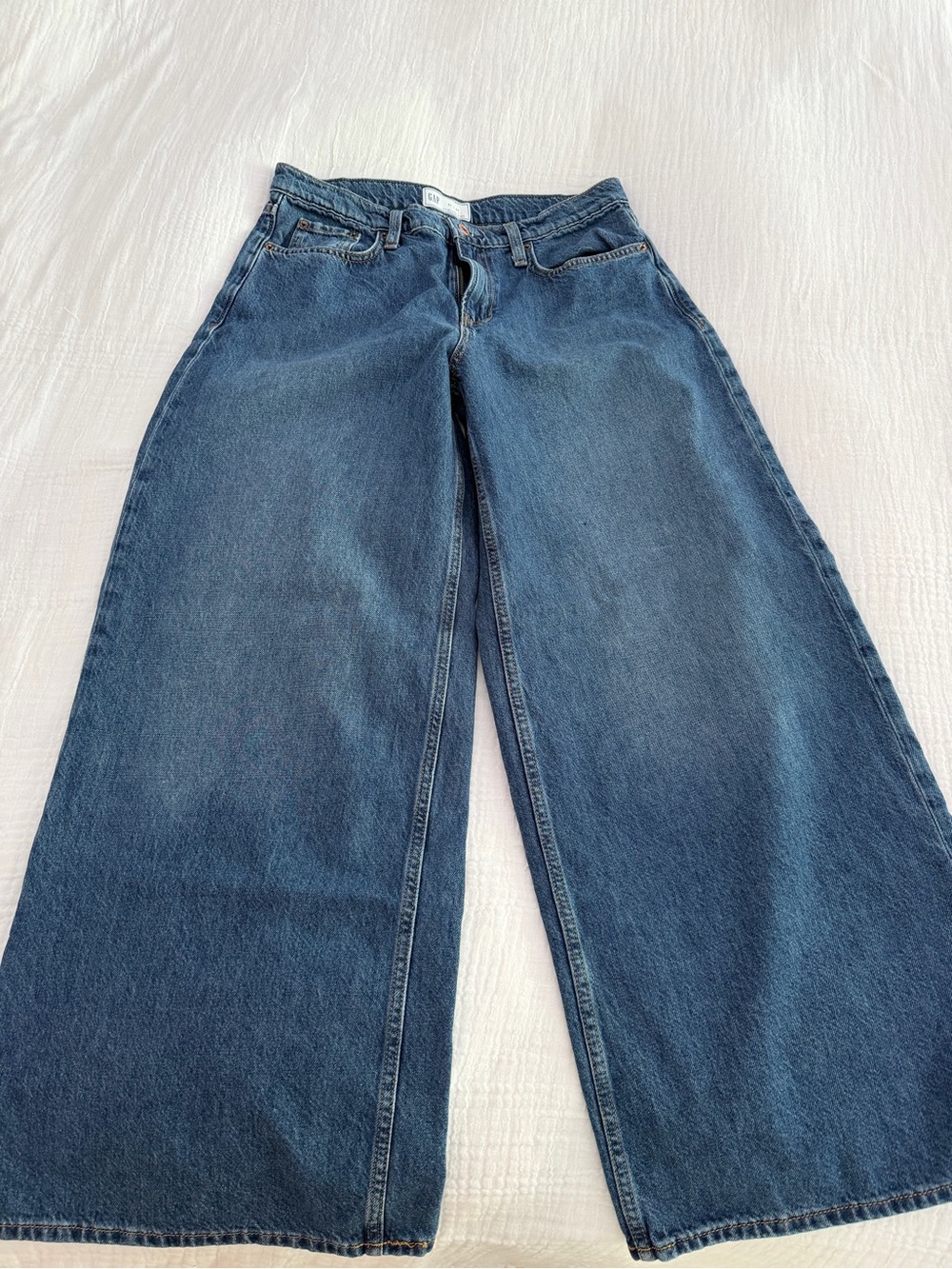 Gap High Rise Ultra Wide Leg Jeans Medium Indiago Wash Size 27 - Picture 8 of 8